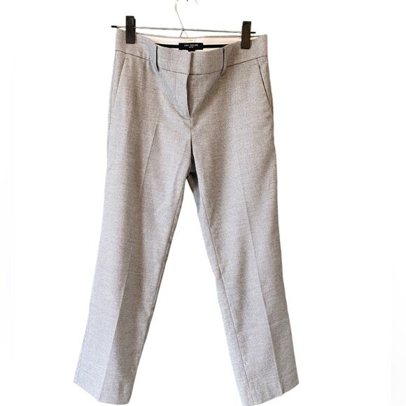 Ann Taylor Pants Womens 2P Petite Professional Straight Work Slacks Gray & White - Picture 1 of 14